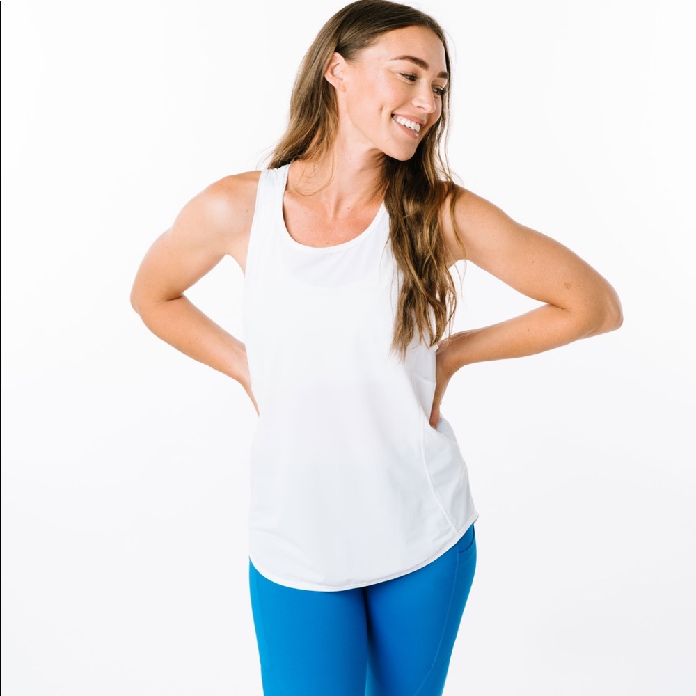 White Panel Mesh Tank